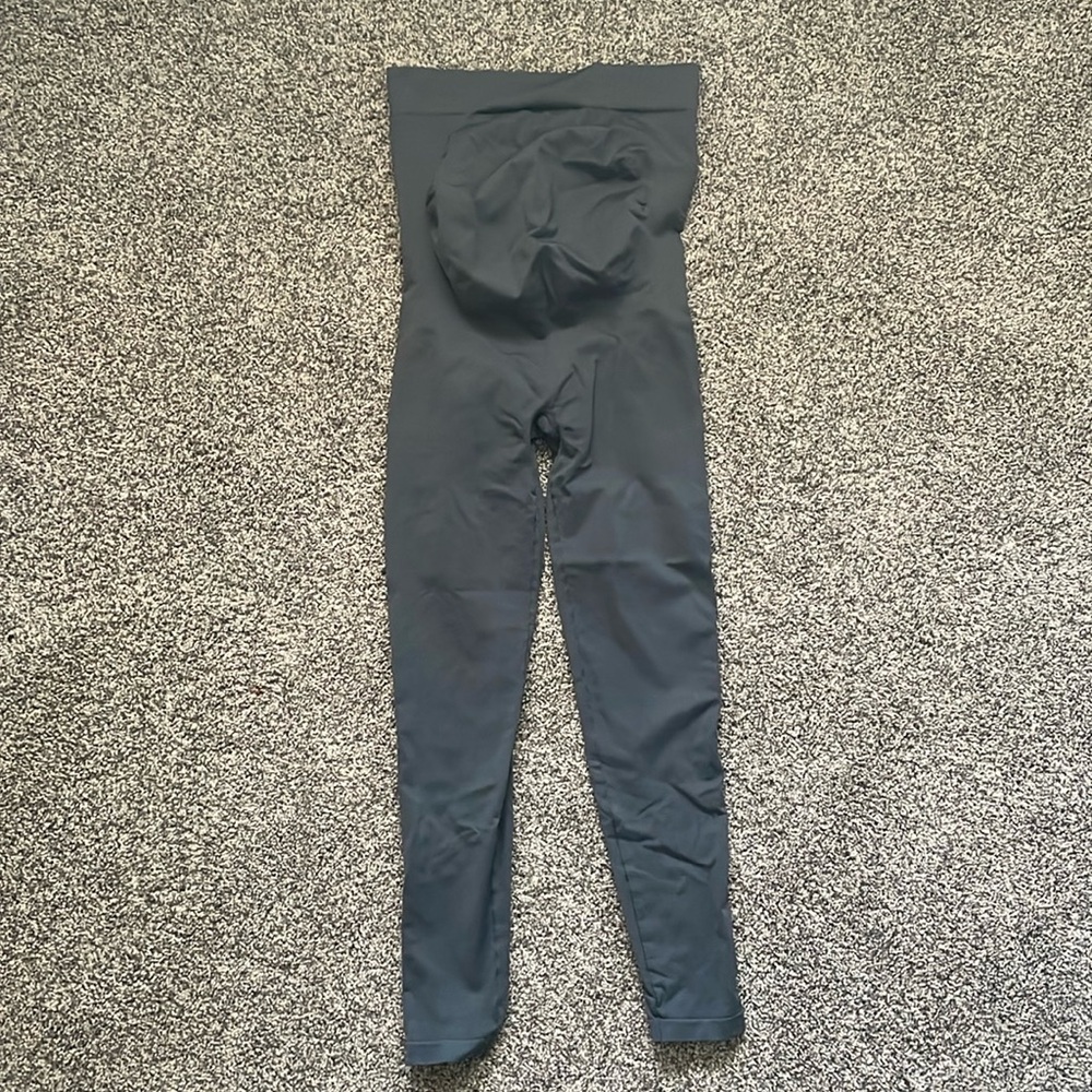 Blanqi Maternity Leggings Belly Support Size Large Gray Baby Pregnancy Comfort